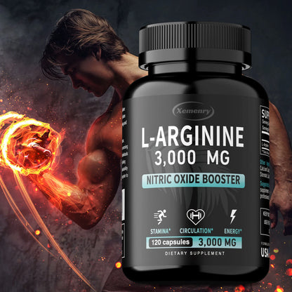 L-Arginine 3000mg - Men's Strength and Endurance Supplement,Support Reproductive Health - 120 Capsules - Merit Sell