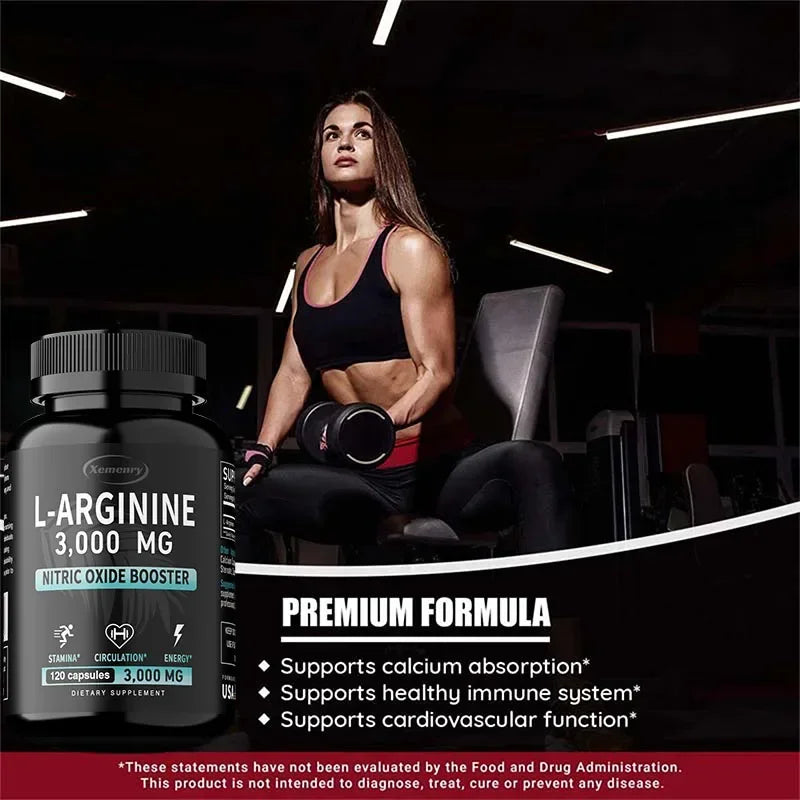 L-Arginine 3000mg - Men's Strength and Endurance Supplement,Support Reproductive Health - 120 Capsules - Merit Sell