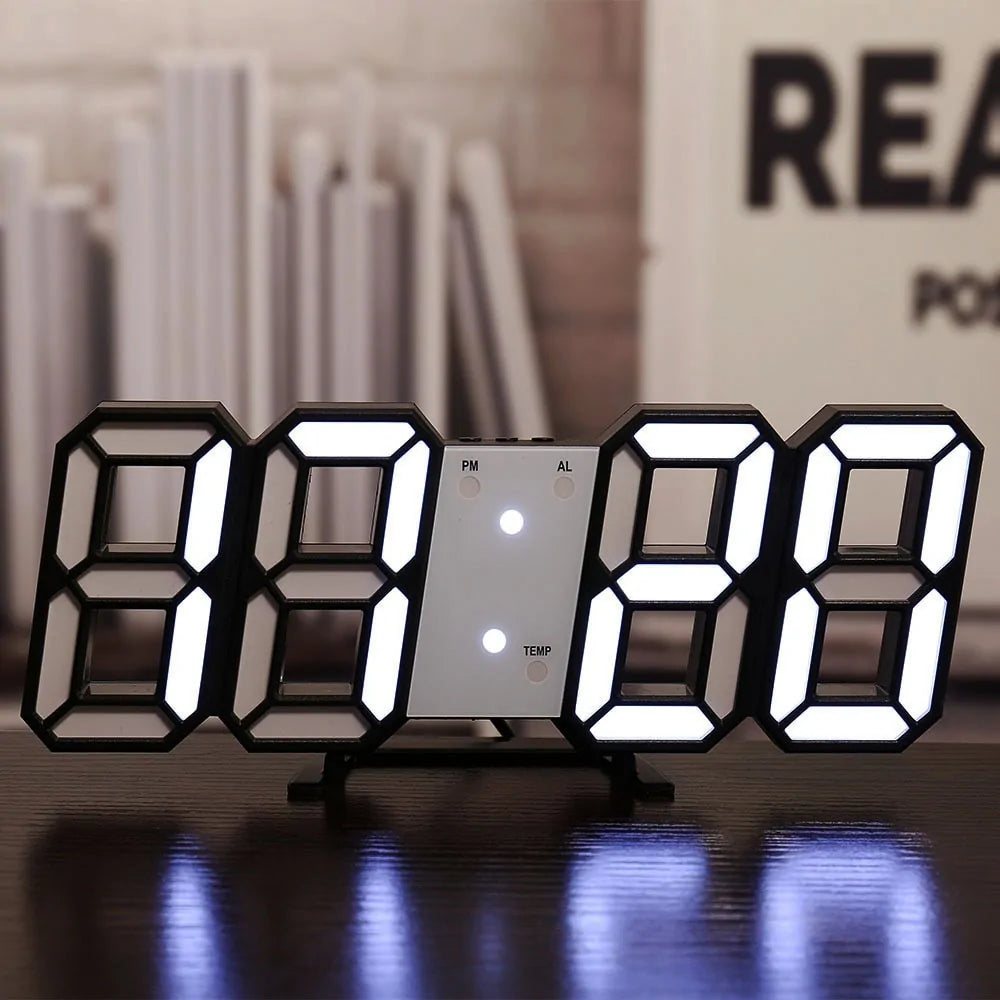 3D LED Digital Wall Clock | Modern Home Decor