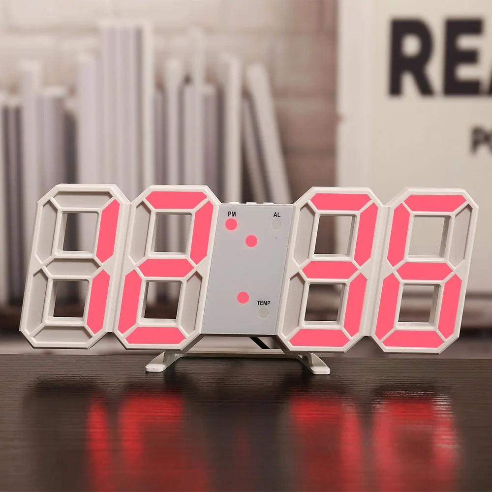 3D LED Digital Wall Clock | Modern Home Decor