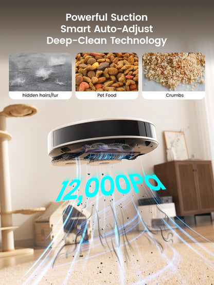LEFANT Robot Vacuum Cleaner with Mapping, 12000Pa Suction, Emptying Station, Automatic Washing and Drying, DTOF Laser - Merit Sell