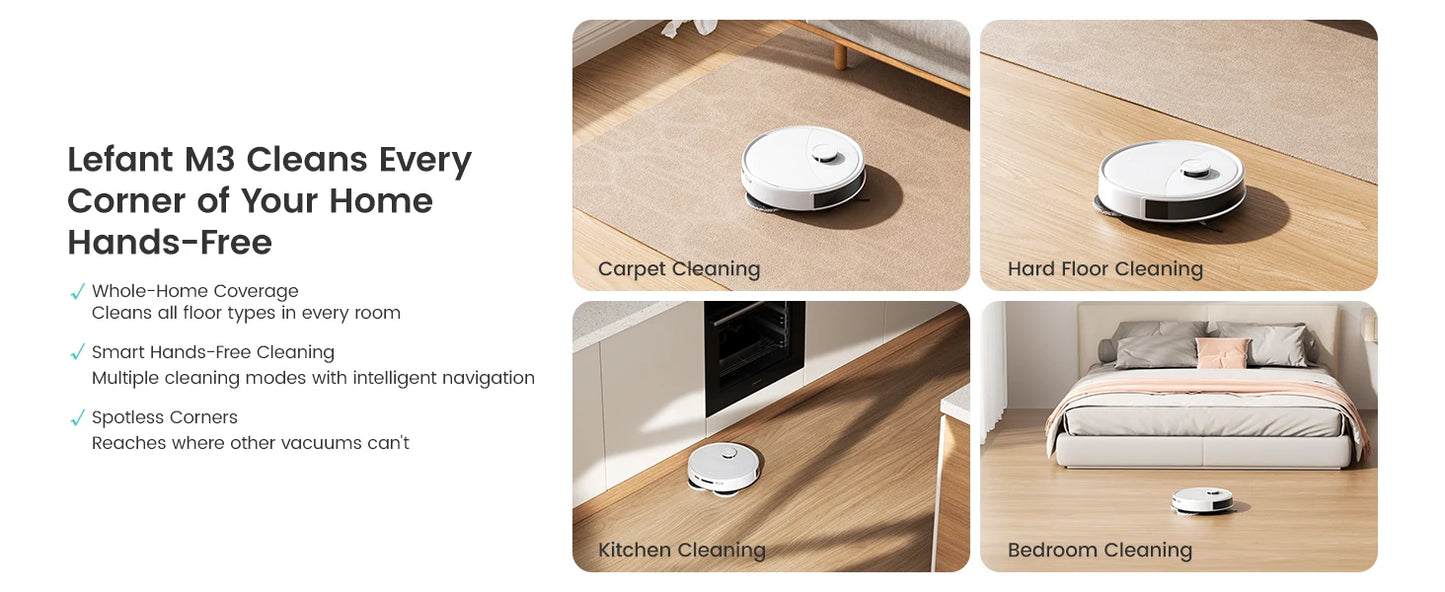 LEFANT Robot Vacuum Cleaner with Mapping, 12000Pa Suction, Emptying Station, Automatic Washing and Drying, DTOF Laser - Merit Sell