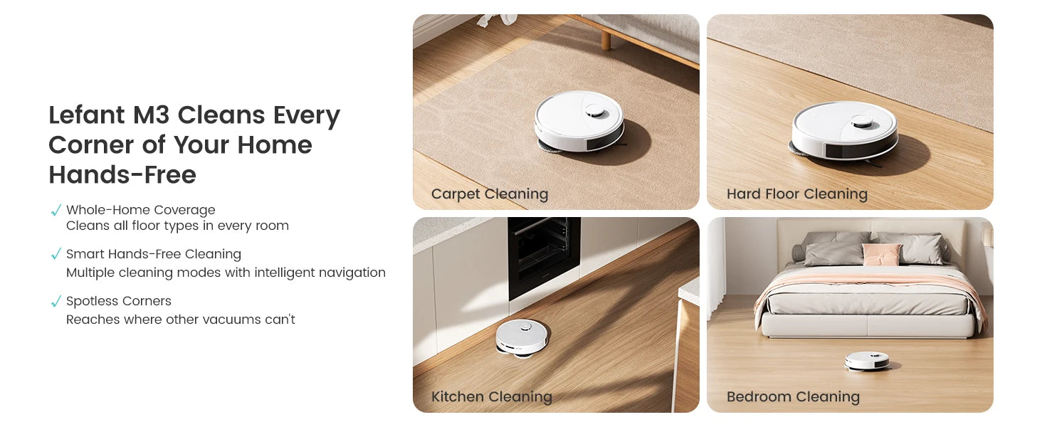 LEFANT Robot Vacuum Cleaner with Mapping, 12000Pa Suction, Emptying Station, Automatic Washing and Drying, DTOF Laser - Merit Sell