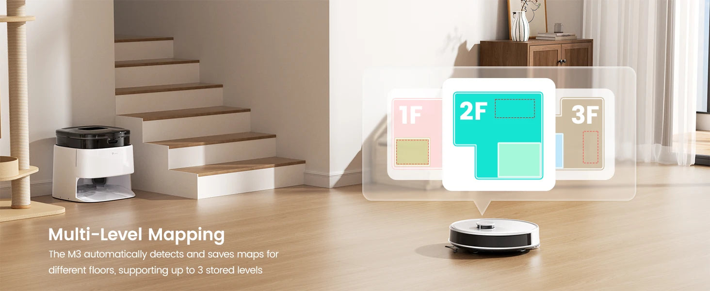 LEFANT Robot Vacuum Cleaner with Mapping, 12000Pa Suction, Emptying Station, Automatic Washing and Drying, DTOF Laser - Merit Sell