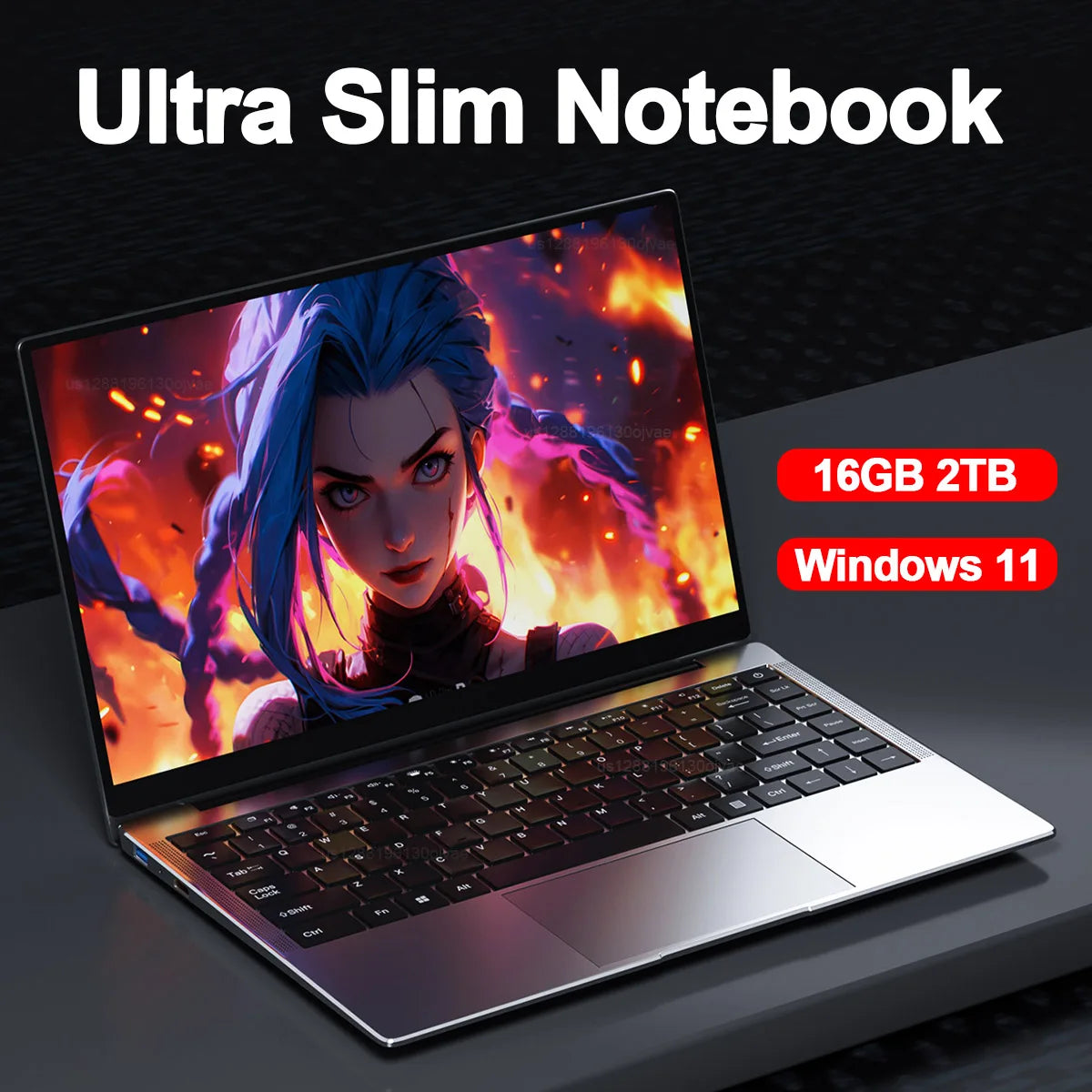 LENO 14.1"Ultra Slim Laptop 16GB RAM 2TB SSD Intel N3700 Windows 11 Notebook Gamer 1920*1080 HD Display Office Study Computer PC - Merit Sell