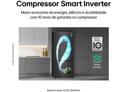 LG Frost Free Smart Black Refrigerator/Cooler-110V - Merit Sell