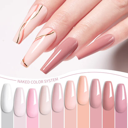 LILYCUTE 6Pcs/Set 7ML Gel DIY Nail Polish Bright Pink Semi Permanent Soak Off UV LED Gel Varnish Nail Art Design Manicure Kit - Merit Sell