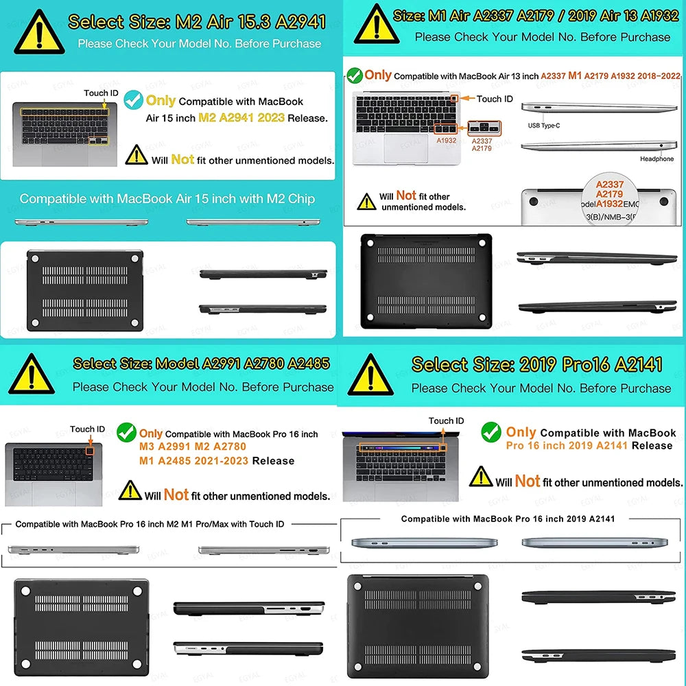 Laptop Case For Macbook Air 13 Case M1 M2 Hard bottom Cover Air 15 2025 M4 PU leather Case For MacBook Pro 14 M4 Max 16.2 Shell - Merit Sell
