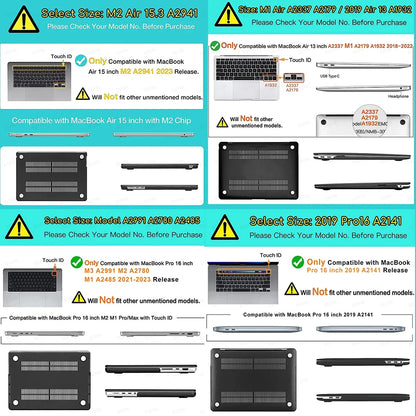 Laptop Case For Macbook Air 13 Case M1 M2 Hard bottom Cover Air 15 2025 M4 PU leather Case For MacBook Pro 14 M4 Max 16.2 Shell - Merit Sell