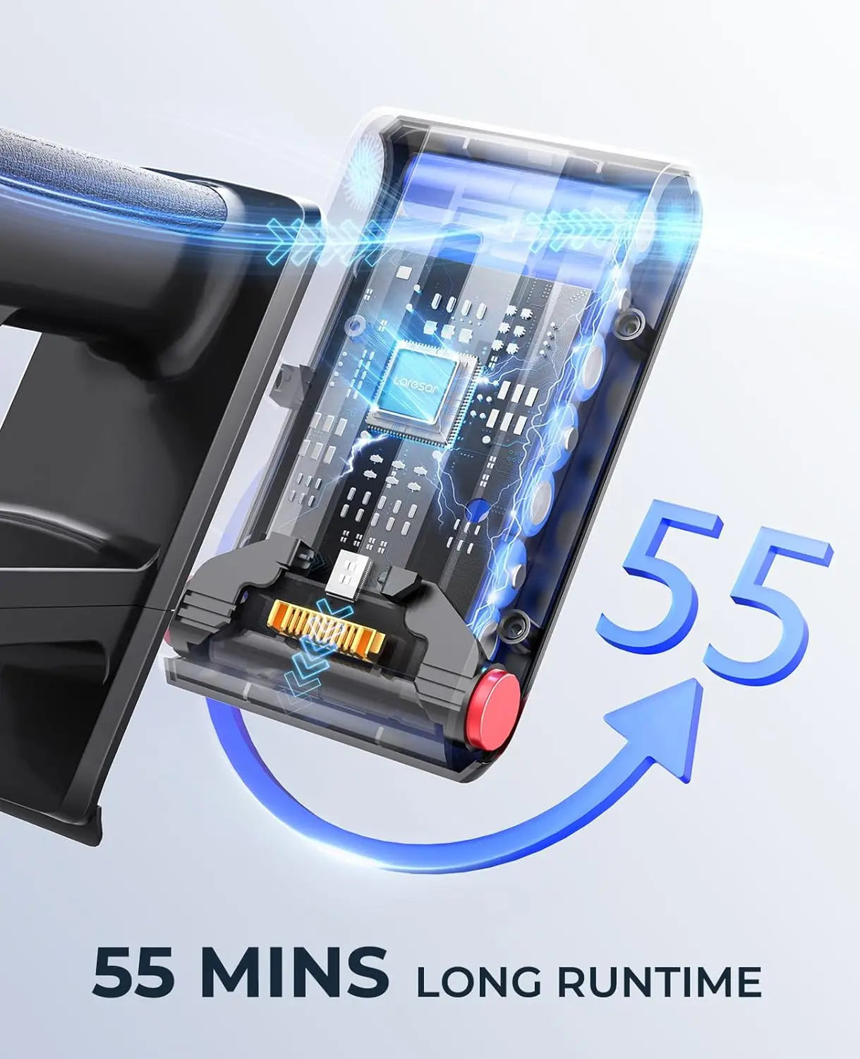 Laresar Elite 8 Cordless Vacuum Cleaner Handheld Home Appliance 450W Powerful smart home Touch Screen 55 Mins Detachable Battery - Merit Sell