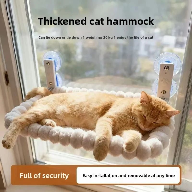Large Wide Cat Window Bed Suction Cup Hanging Hammock for Cats Sunbathing Balcony Indoor Cat Furniture Pet Supplies - Merit Sell