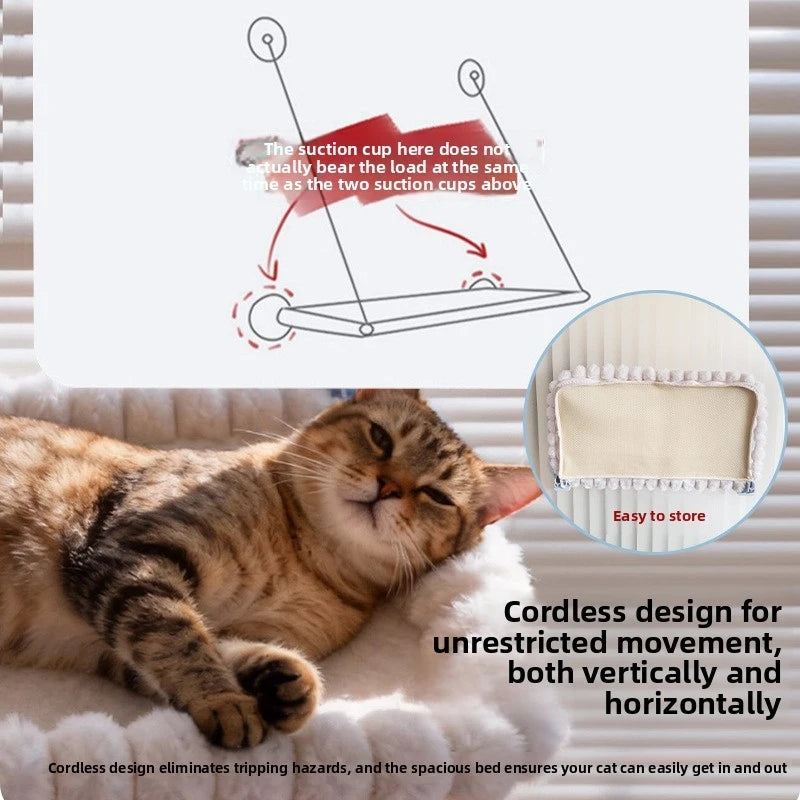 Large Wide Cat Window Bed Suction Cup Hanging Hammock for Cats Sunbathing Balcony Indoor Cat Furniture Pet Supplies - Merit Sell