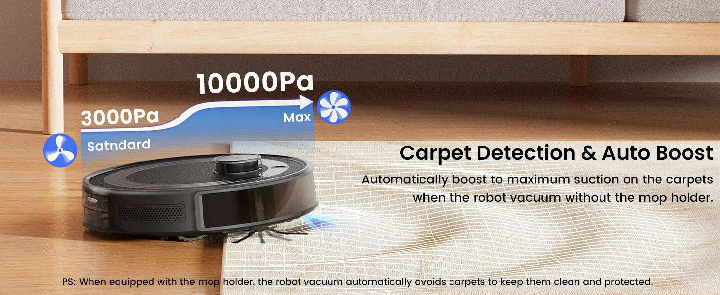 Lefant M2S Robot Vacuum Cleaner with Mapping, 10000Pa Suction, Automatic Dust Station,Laser Navigation, PSD Avoidance Technology - Merit Sell