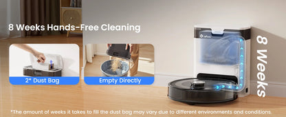 Lefant M2S Robot Vacuum Cleaner with Mapping, 10000Pa Suction, Automatic Dust Station,Laser Navigation, PSD Avoidance Technology - Merit Sell