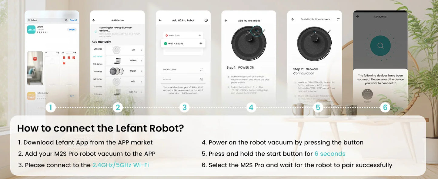 Lefant M2S Robot Vacuum Cleaner with Mapping, 10000Pa Suction, Automatic Dust Station,Laser Navigation, PSD Avoidance Technology - Merit Sell
