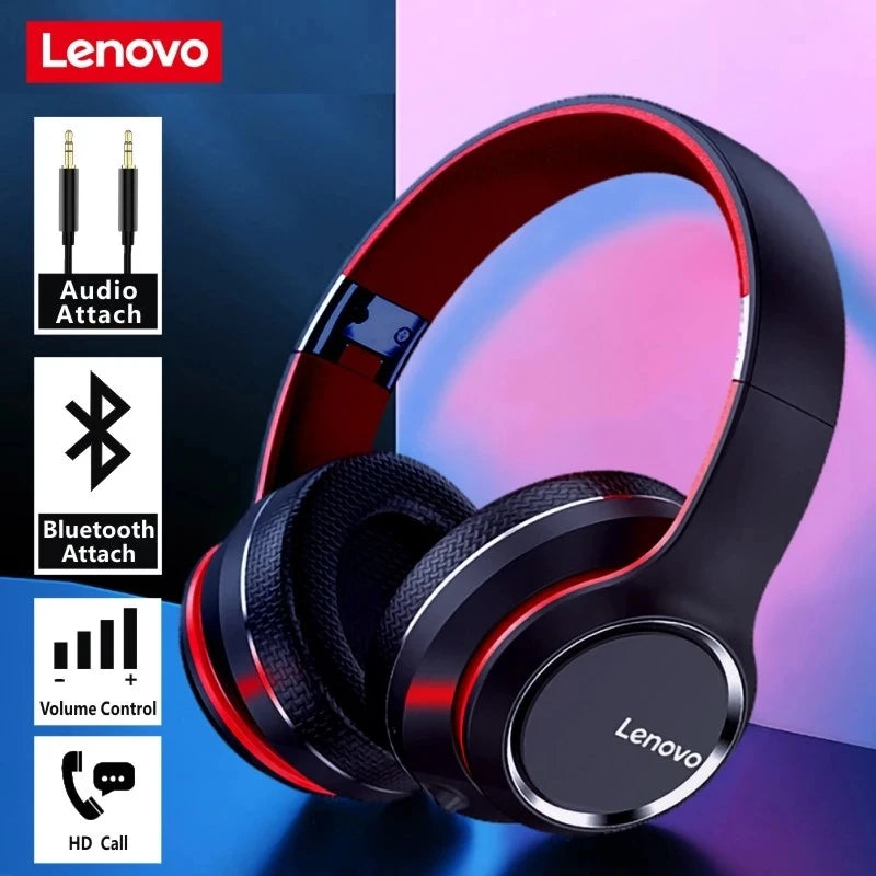 Lenovo HD200 Bluetooth Earphones Over-ear Foldable Computer Wireless Headphones Noise Cancellation HIFI Stereo Gaming Headset - Merit Sell