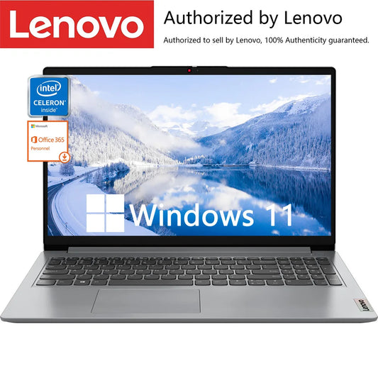 Lenovo Ideapad 1i 15.6" Business Laptop, Intel Celeron N4500, Up to 20GB RAM, 128GB eMMC+1TB PCIe SSD, WiFi 6, 1-Year Office 365 - Merit Sell Merit Sell