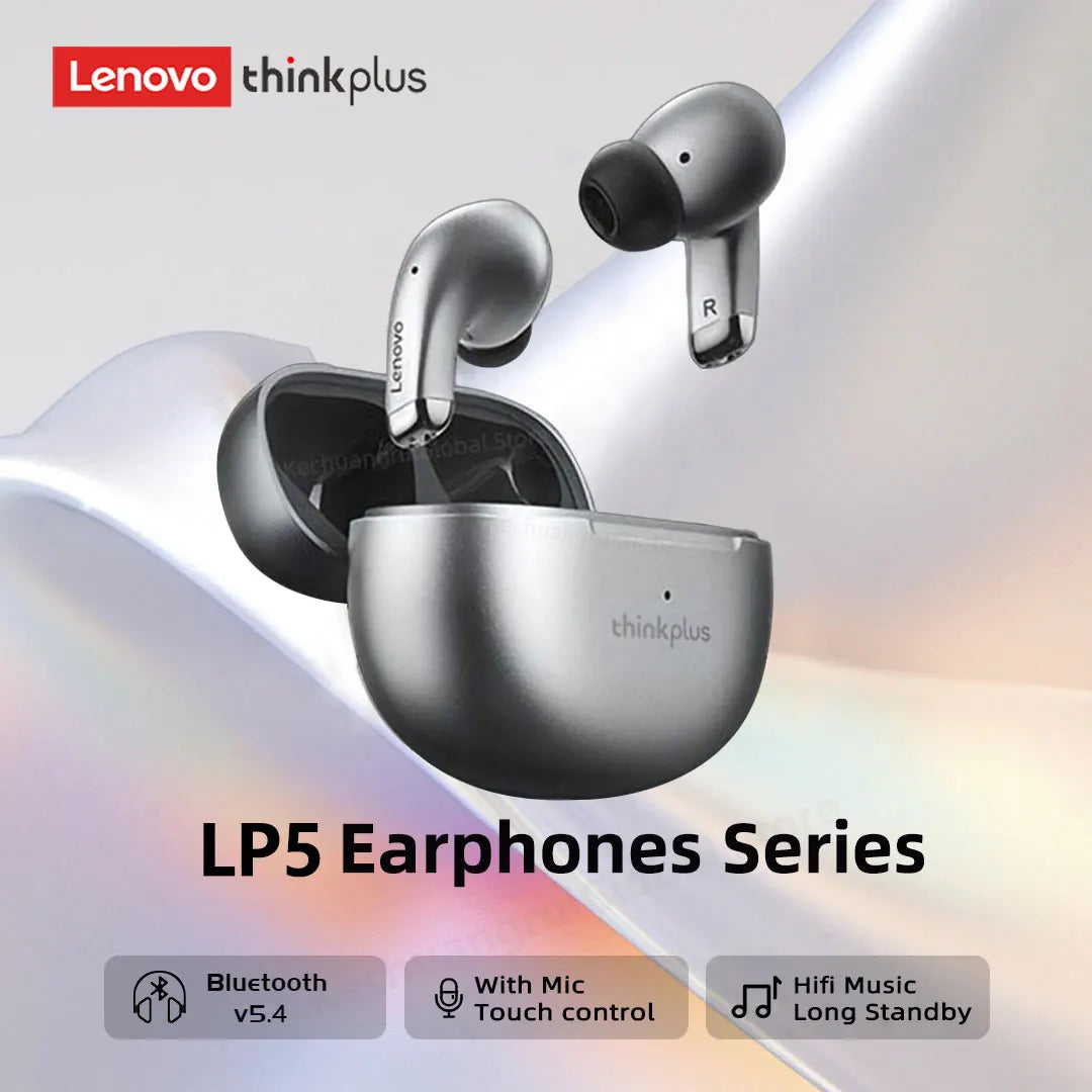 Lenovo LP5 TWS Bluetooth Earphone 9D Stereo HiFi Sports Waterproof Wireless Earbuds for iPhone 13 Xiaomi Bluetooth Headphones - Merit Sell