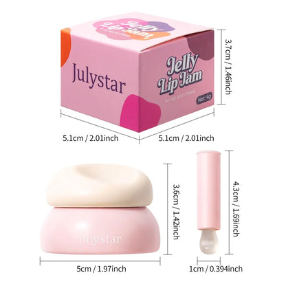 Long-lasting Moisturizing Solid Lip Jelly Red Tinted Lip & Cheek Jam Lip Balm Smooth Gloss Jelly LipGloss Water Light Lipsticks - Merit Sell