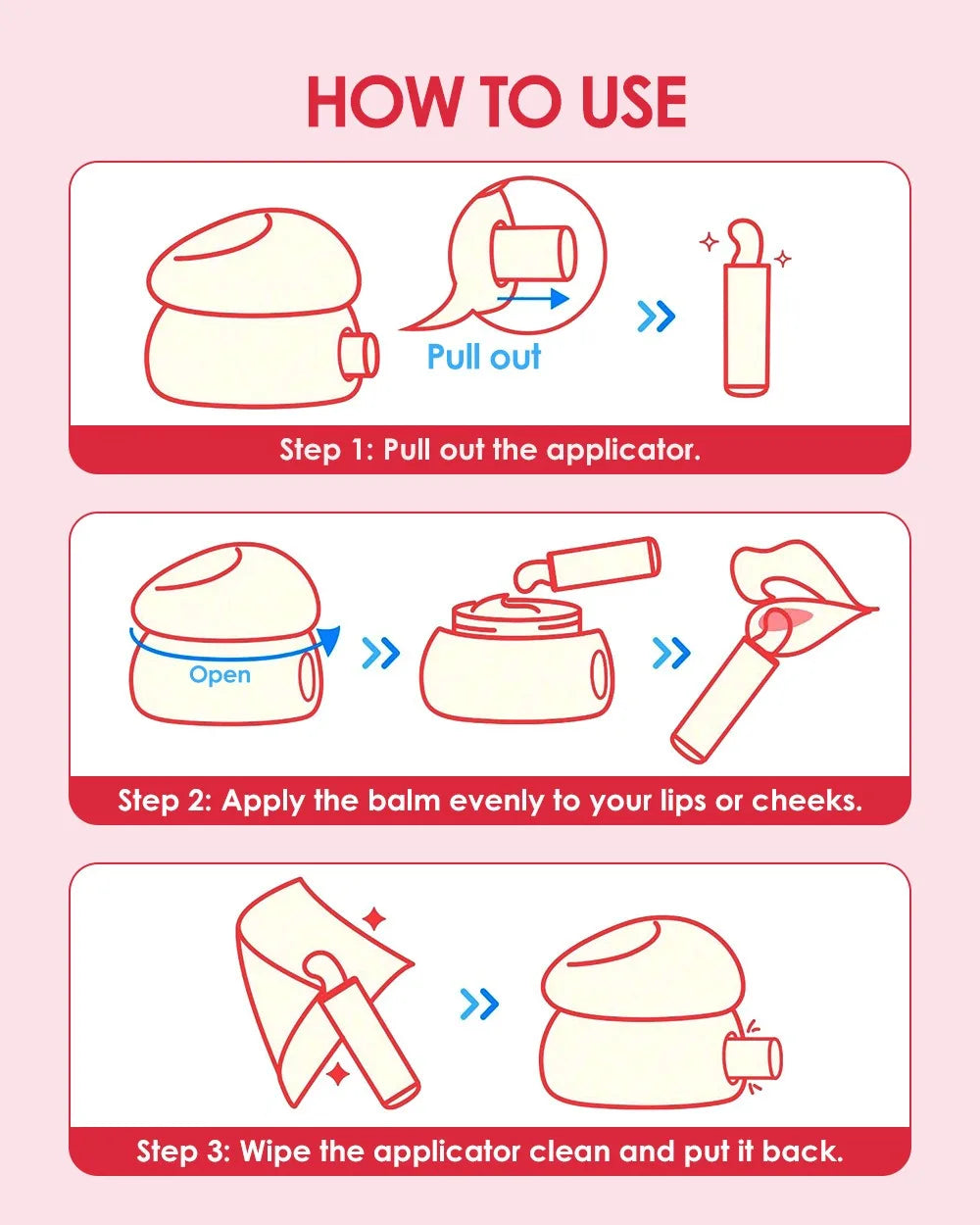 Long-lasting Moisturizing Solid Lip Jelly Red Tinted Lip & Cheek Jam Lip Balm Smooth Gloss Jelly LipGloss Water Light Lipsticks - Merit Sell