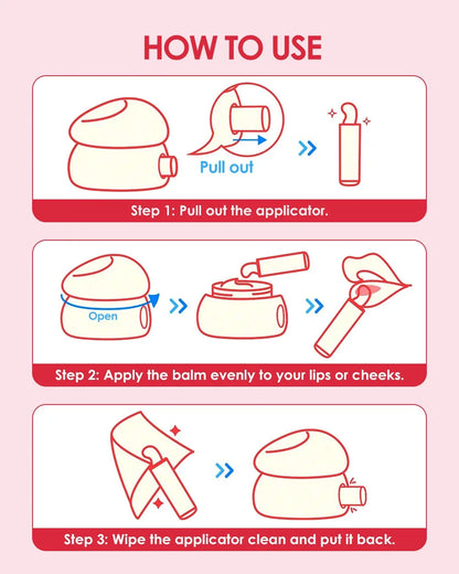 Long-lasting Moisturizing Solid Lip Jelly Red Tinted Lip & Cheek Jam Lip Balm Smooth Gloss Jelly LipGloss Water Light Lipsticks - Merit Sell