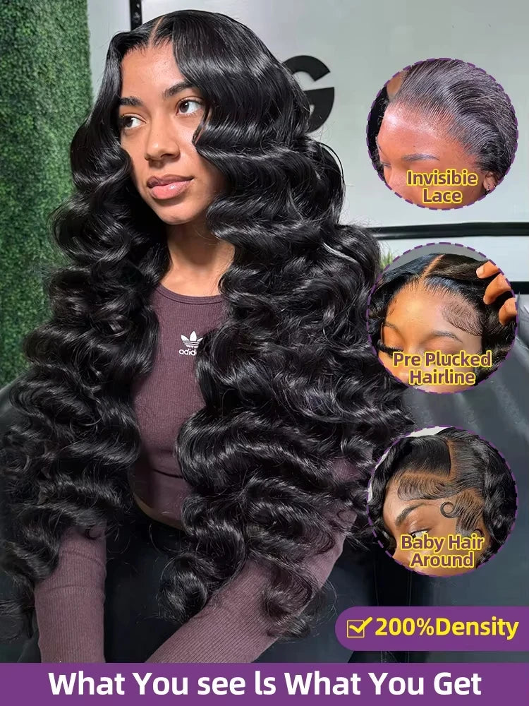 Loose Deep Wave 13x6 HD Lace Frontal Human Hair Wigs Brazilian Curly Wigs 13x4 Human Hair Lace Front Wig Preplucked Remy Hair - Merit Sell