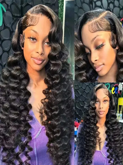 Loose Deep Wave 13x6 HD Lace Frontal Human Hair Wigs Brazilian Curly Wigs 13x4 Human Hair Lace Front Wig Preplucked Remy Hair - Merit Sell