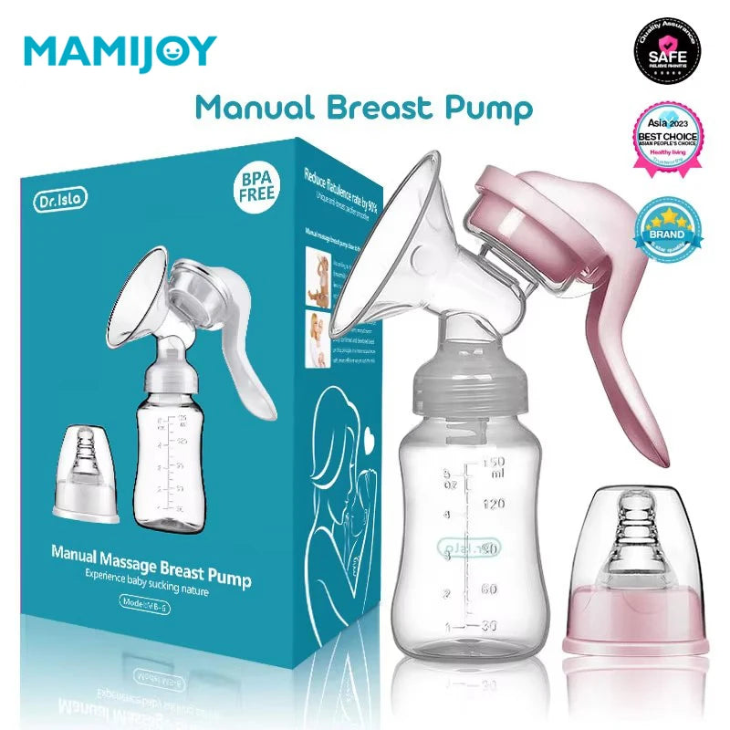 MAMIJOY Breast Pump Baby Nipple Manual Suction Milk Pump Feeding Breasts Pumps Milk Bottle Sucking Postpartum Supplies BPA Free - Merit Sell