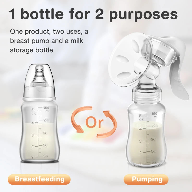 MAMIJOY Breast Pump Baby Nipple Manual Suction Milk Pump Feeding Breasts Pumps Milk Bottle Sucking Postpartum Supplies BPA Free - Merit Sell