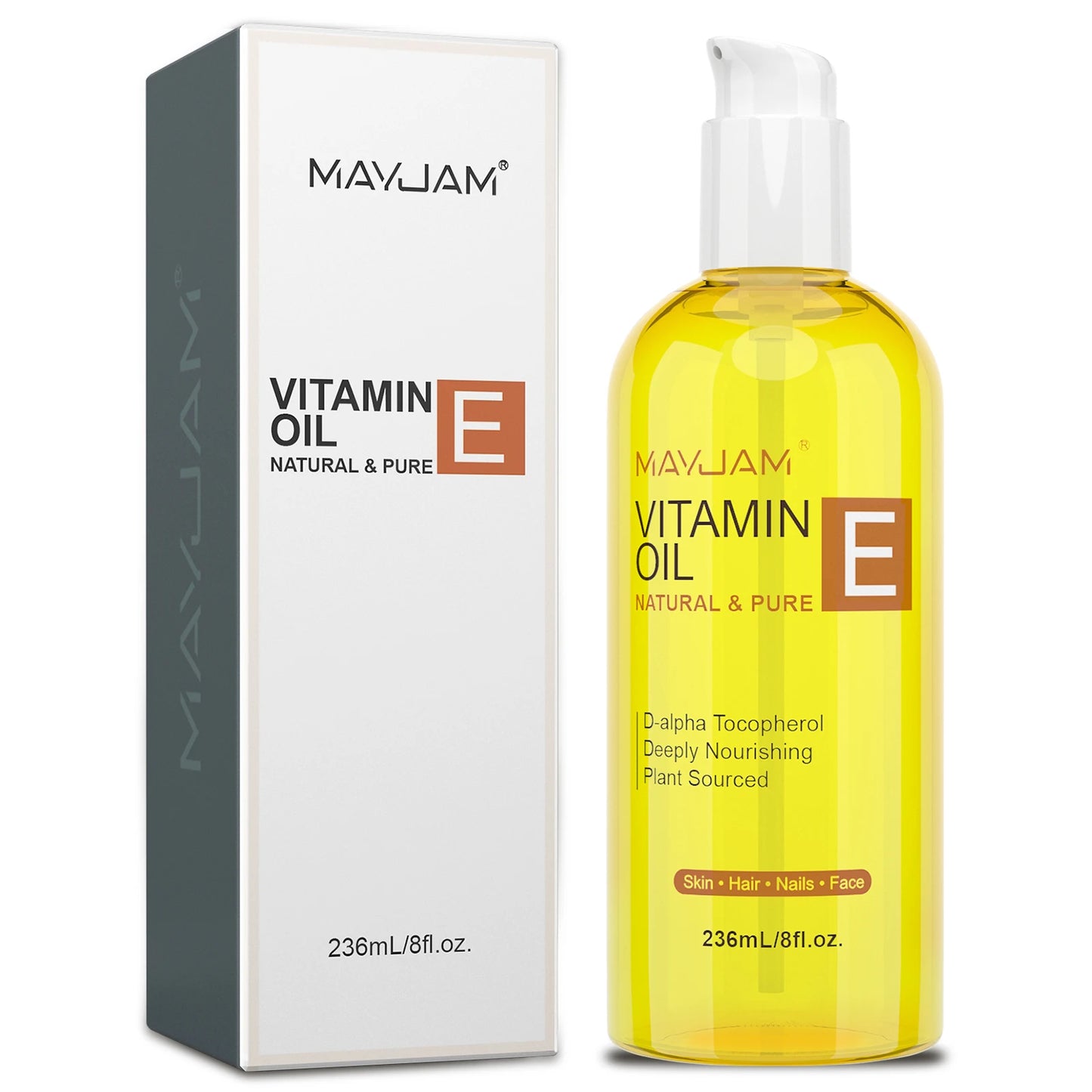 MAYJAM Natural & Pure Vitamin E Oil Skincare Moisturizing Brighten Skin Tone 118ml 236ml Face Care Oil - Merit Sell