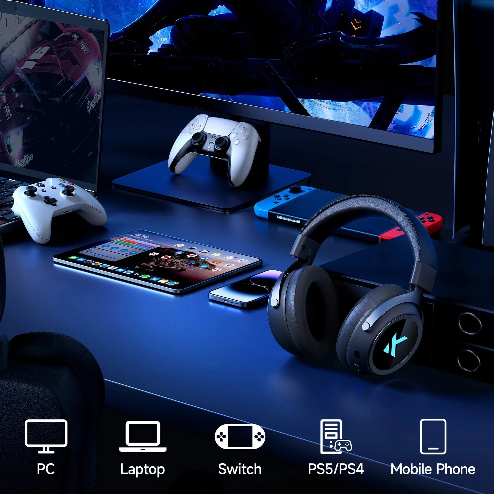 MCHOSE X9 Wireless Gaming Headset 7.1 Surround Sound Noise Canceling Mic Low 15ms Latency FPS Games E-sports Headphones - Merit Sell