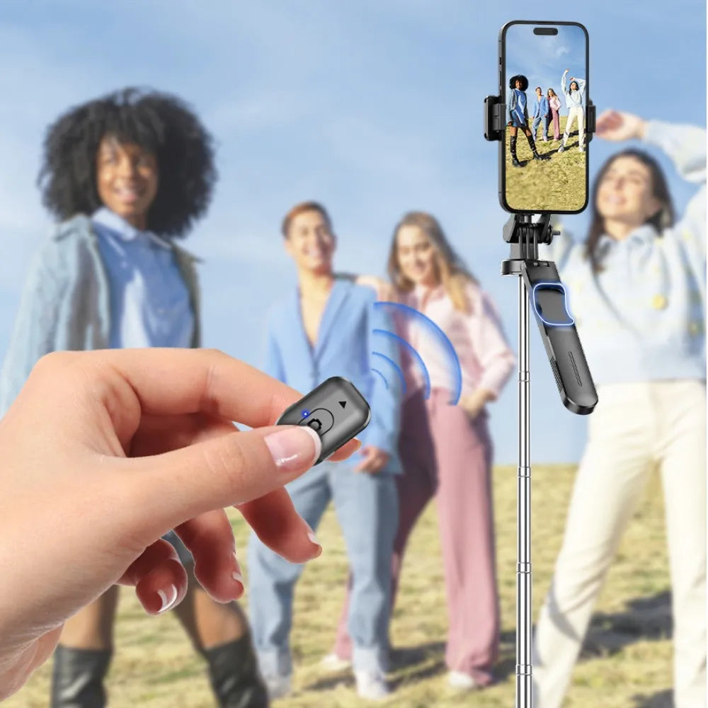 MEUYAG Selfie Stick Tripod with 1708mm Long Monopod Fill Light, Bluetooth Remote, 360° Rotation, 1/4 Interface, for mobile phone - Merit Sell