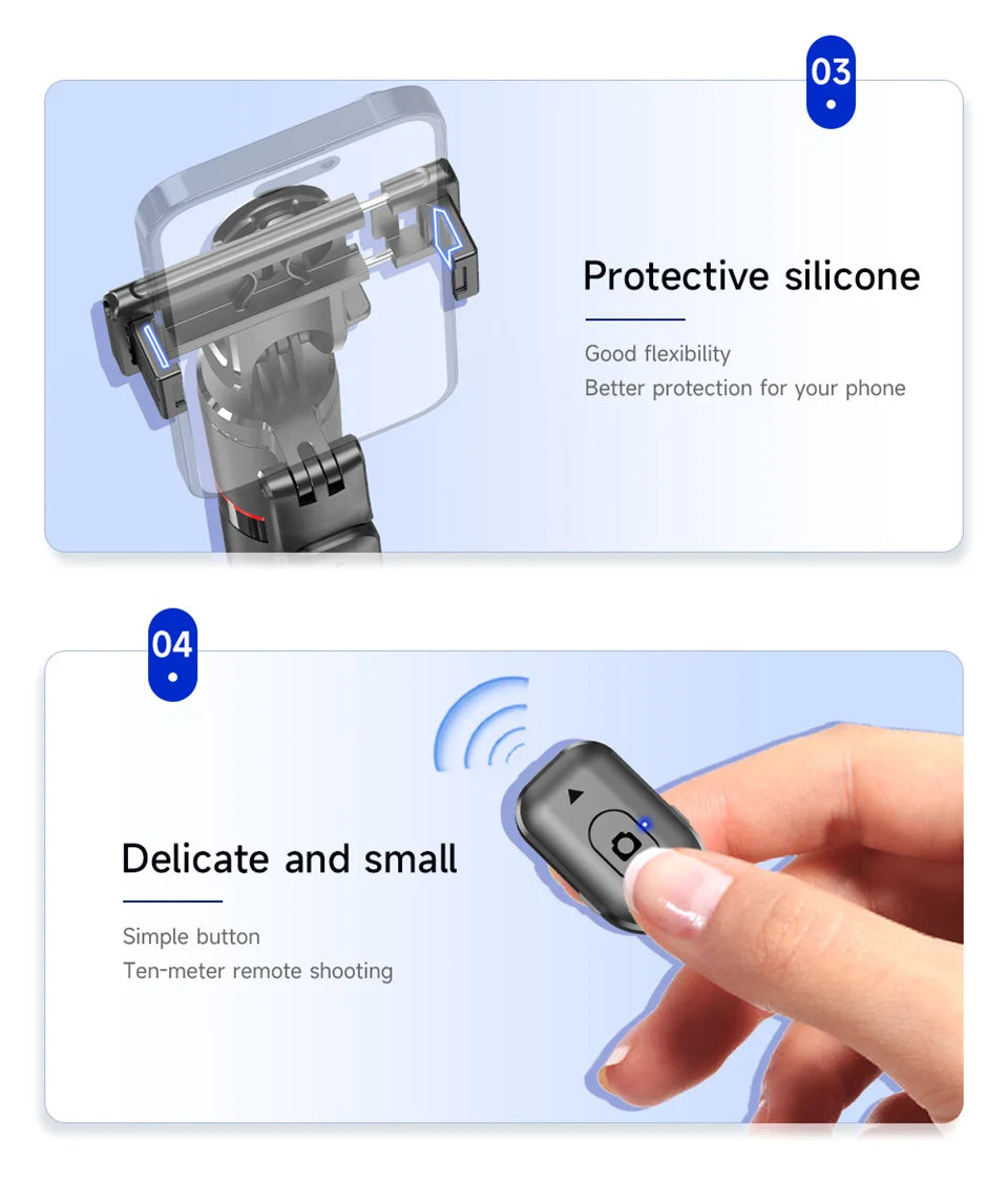 MEUYAG Selfie Stick Tripod with 1708mm Long Monopod Fill Light, Bluetooth Remote, 360° Rotation, 1/4 Interface, for mobile phone - Merit Sell