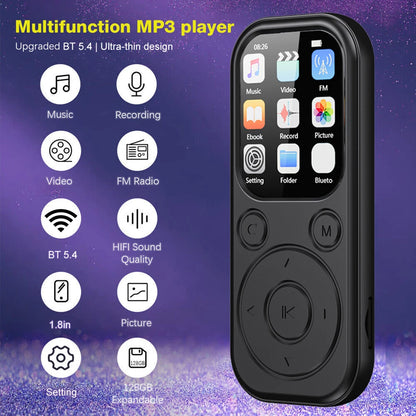 MP3 MP4 Player HiFi Lossless Music Player 2.01 Inch IPS Screen Bluetooth 5.4 Portable MP3 Player FM E-book Recorder - Merit Sell