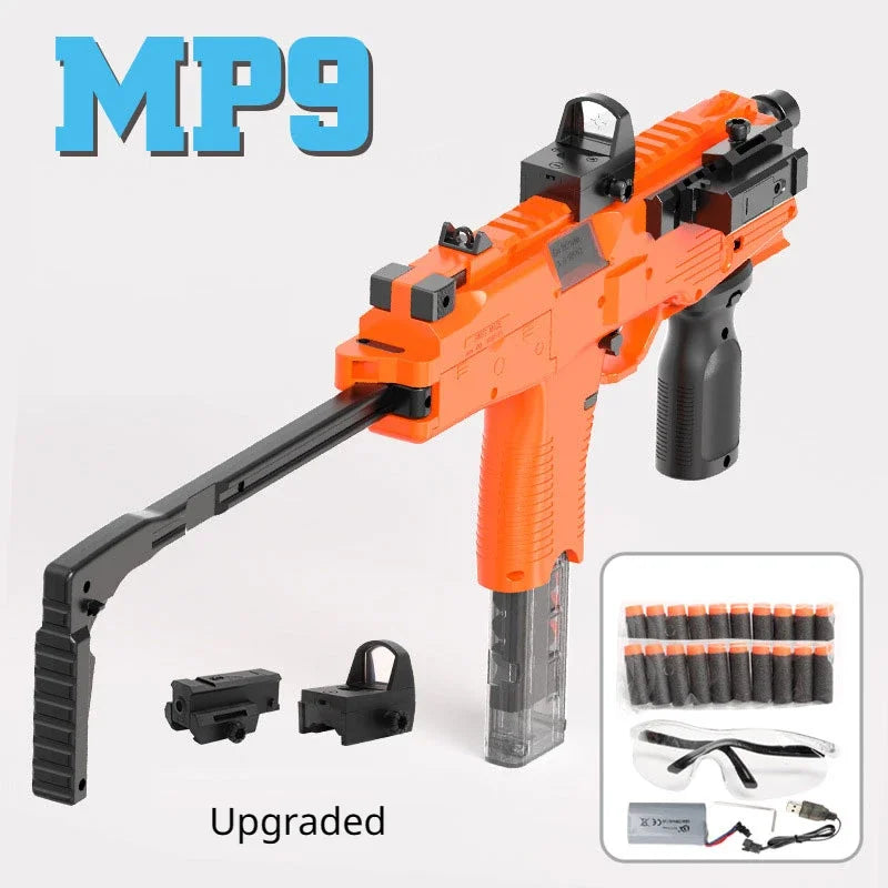MP9 Toy Gun Electric Foam Dart Blaster Gun Soft Bullet Submachine Guns Automatic Armas For Adults Boys Children Outdoor Games - Merit Sell