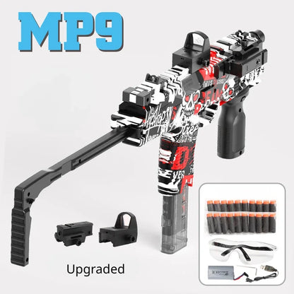 MP9 Toy Gun Electric Foam Dart Blaster Gun Soft Bullet Submachine Guns Automatic Armas For Adults Boys Children Outdoor Games - Merit Sell