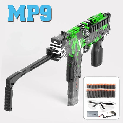 MP9 Toy Gun Electric Foam Dart Blaster Gun Soft Bullet Submachine Guns Automatic Armas For Adults Boys Children Outdoor Games - Merit Sell