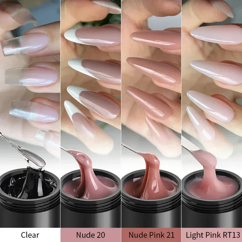 MSHARE 50ML Self Leveling Extension Nail Gel Set UV Led Construction Gel For Manicure Extend French Nail Art Build Nail - Merit Sell