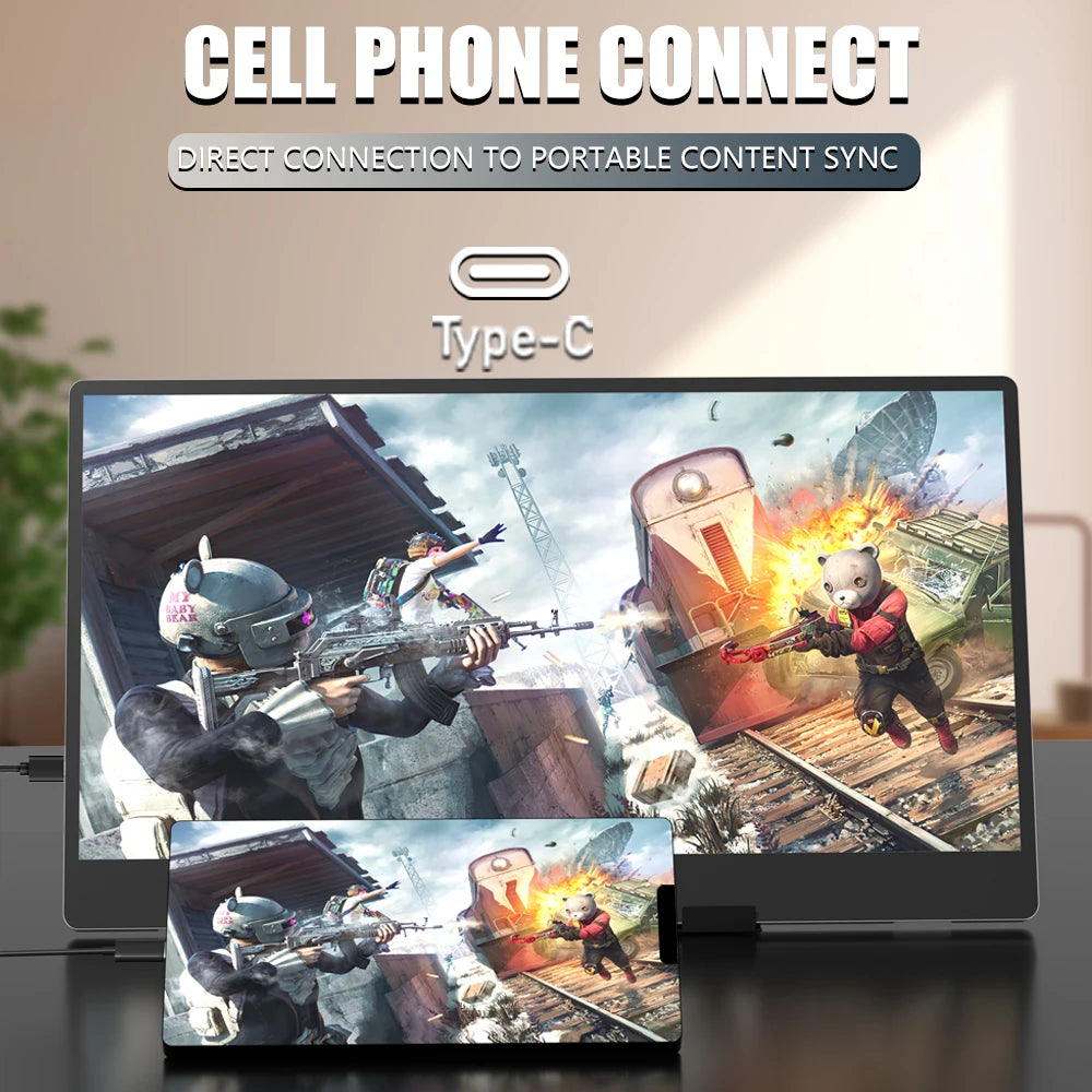 MUCAI N140-S36 Portable Display 14 Inch 60Hz Resolution 1366*768 TN Panel 250cd/㎡ Brightness 3ms Response Portable Monitor - Merit Sell