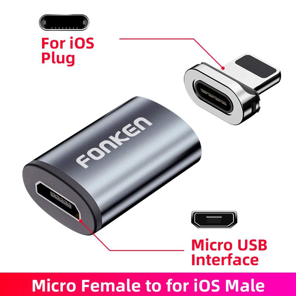 Magnetic Cable Connector Mobile Phone Cable Adapter Micro USB Magnetic Tip Magnet Charger Plug Type C Adapter for Huawei Android - Merit Sell