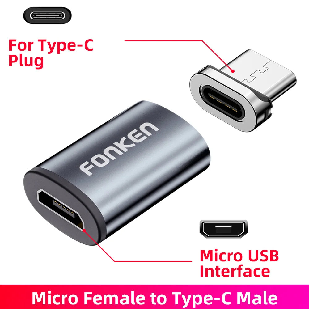 Magnetic Cable Connector Mobile Phone Cable Adapter Micro USB Magnetic Tip Magnet Charger Plug Type C Adapter for Huawei Android - Merit Sell