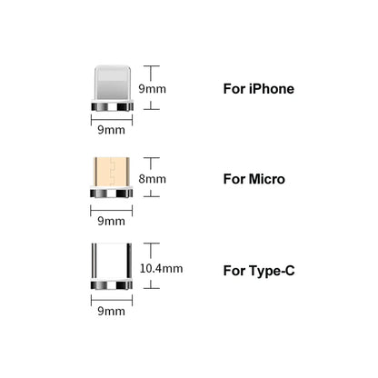 Magnetic Charging Cable Adapter Connector Tips Head for Type C Micro USB iPhone 3A Fast Charging 5Pcs Plugs Not Cable - Merit Sell