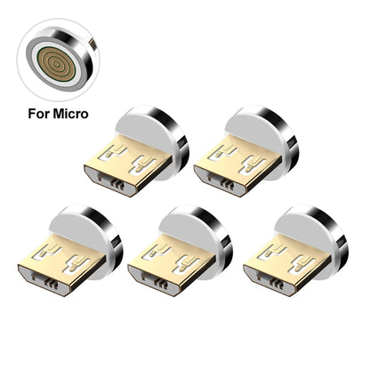 Magnetic Charging Cable Adapter Connector Tips Head for Type C Micro USB iPhone 3A Fast Charging 5Pcs Plugs Not Cable - Merit Sell
