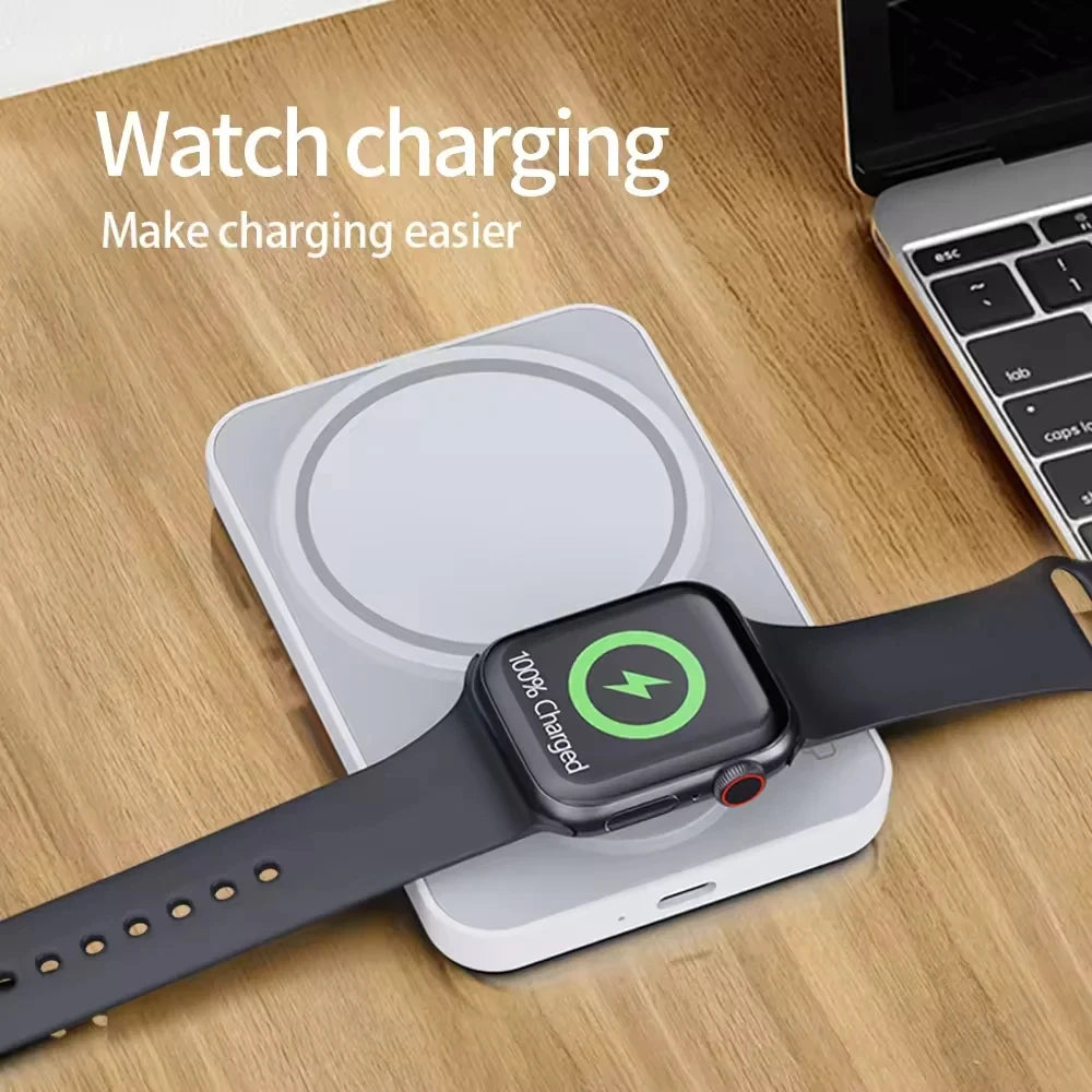 Magnetic Power Bank For iphone Airpods Apple Watch Wireless Charger 3 in 1 Wireless Powerbaknk Portable Auxiliary Battery Pack - Merit Sell