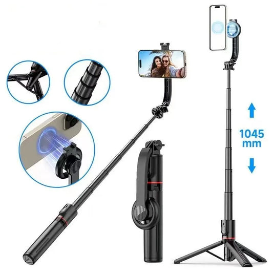 Magnetic Selfie Stick Tripod For Mobile Phone Video Recording Phone Tripod Stand Holder With Bluetooth Remote Phone Photography - Merit Sell