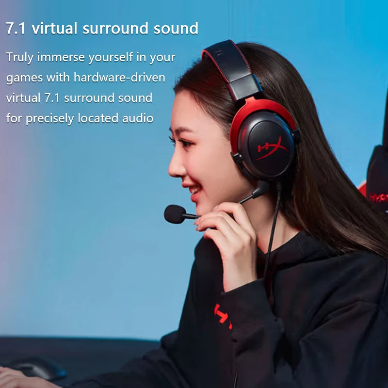 Major 4 Gaming Headset Hi-Fi 7.1 Surround Sound/Detachable Mic/USB Sound Card For PC PS Cloud 2 Wired Gaming Headphone