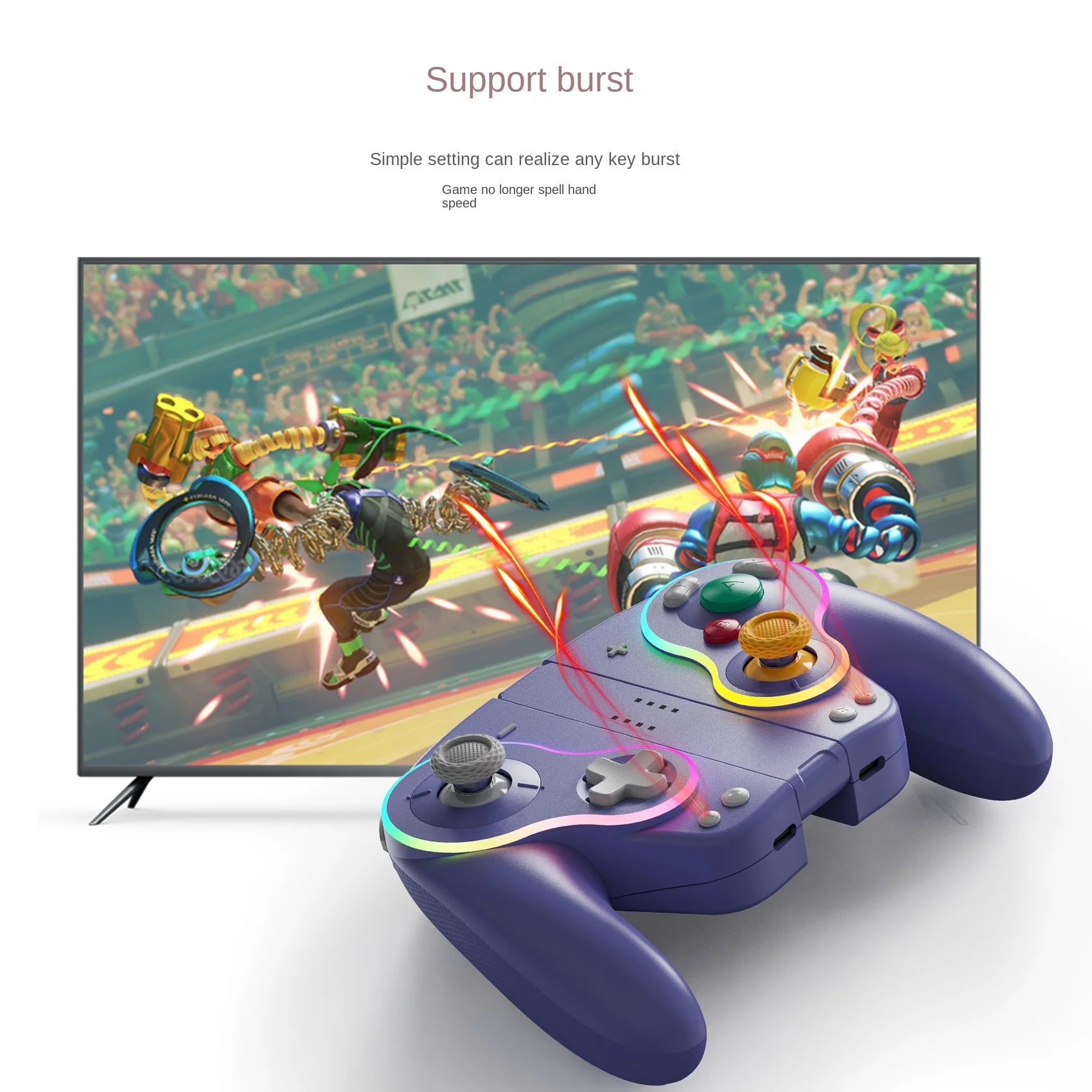 Mechanical Button Switch Gamepad Retro Luminous Coated Hall Rocker Joy Stick Retro Style Luminous Joysticks Game Controllers - Merit Sell