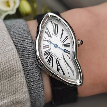 Medieval Crash Creative Melting Twisted Watch High Quality Genuine Leather Watch For Men Luxurious Sapphire Glass Men's Watch - Merit Sell