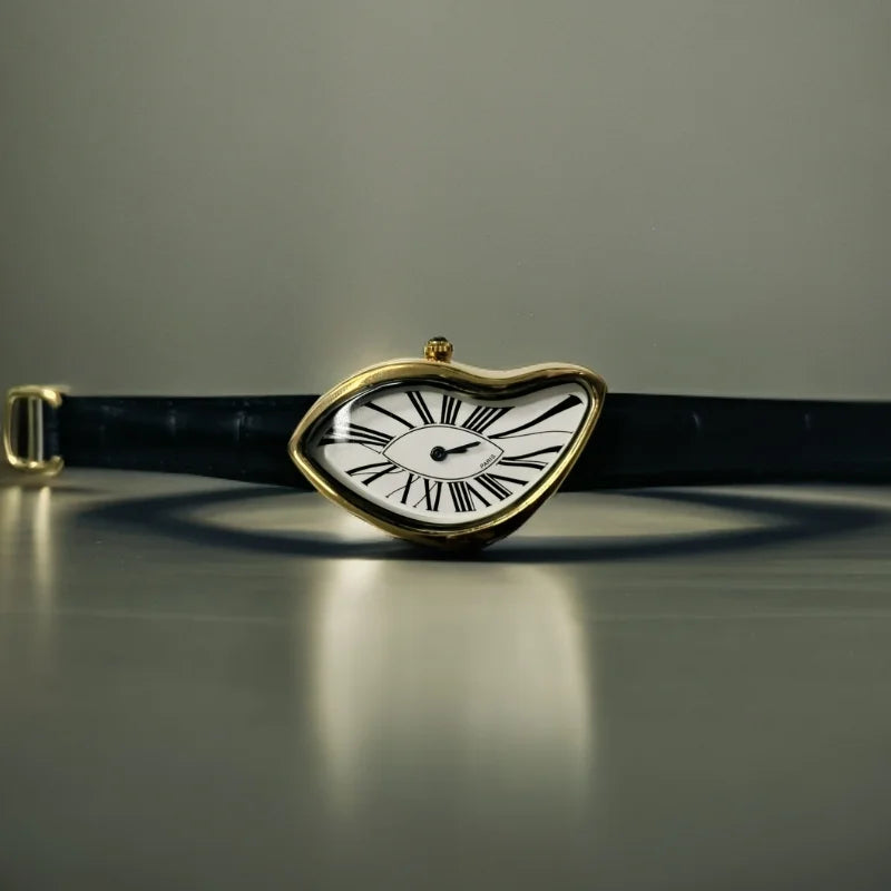 Medieval Crash Creative Melting Twisted Watch High Quality Genuine Leather Watch For Men Luxurious Sapphire Glass Men's Watch - Merit Sell