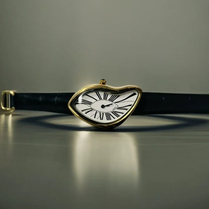 Medieval Crash Creative Melting Twisted Watch High Quality Genuine Leather Watch For Men Luxurious Sapphire Glass Men's Watch - Merit Sell